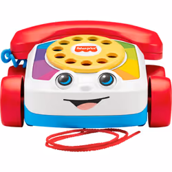 Fisher-Price Toddler Pull Toy Chatter Telephone Pretend Phone with Rotary Dial and Wheels for Walking Play Ages 1+ years, FGW66 (Pack of 4)