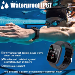 Smart Watch, Bluetooth Smartwatch compatible with Android iOS Phones,Ip67 Waterproof Fitness Watch Smartwatch