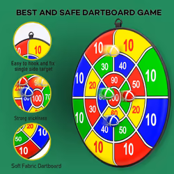 Children's Dart Board with 8 Sticky Balls Dart Board Set with Hooks