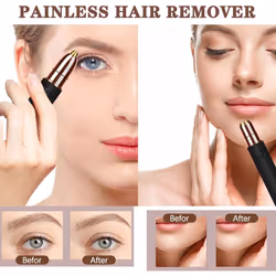 Facial Hair Removal for Women, 2 in 1 Eyebrow Razor and Painless Hair Remover