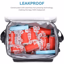 1Pc Lunch Bag 15L Insulated Lunch Box Soft Cooler Cooler Bag For Adult Men Women - Gray - 15L