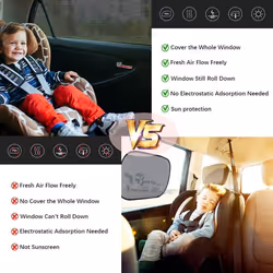 Universal Car Window Shade, 2 Pack Car Side Window Sun Shade, Sun Glare, and Privacy Protection