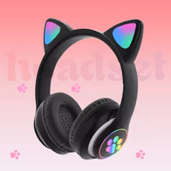 Gaming Headset Fashion Bluetooth Kids Adult Cat Ear Stretchable Reduction Headphones Computer Gaming Headphone