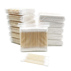 Bamboo Cotton Swabs 1200pcs,Wooden Cotton Buds, Double Tipped Ear Sticks,Perfect for Ear Wax Removal