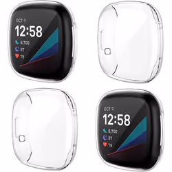 4-Pack Screen Protector Case Compatible with Fitbit Sense / Versa 3