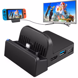 TV Docking Station Compatible with Nintendo Switch, Portable TV Dock Station Replacement with HDMI and USB 3.0 Port