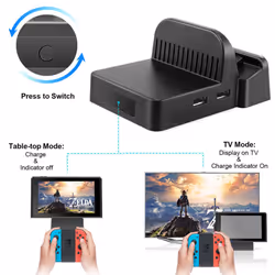 TV Docking Station Compatible with Nintendo Switch, Portable TV Dock Station Replacement with HDMI and USB 3.0 Port