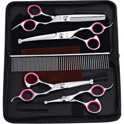 Dog Grooming Scissors Kit With Round Tip, 5 Piece Cat And Dog Scissors