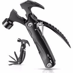Cool and Unique Birthday Christmas Gift for Men, Boyfriend, Husband, Mini Hammer Multi Tool Belt Knife Camping Tool