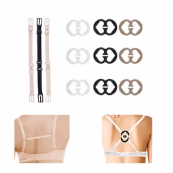 3 Pack Non-slip Women's Elastic Bra Strap Holder & 12 Bra Strap Clips
