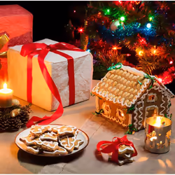 Gingerbread House Cookie Cutter Set, Bake Your Own Small Christmas House Kit - Set of 10