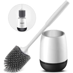Toilet Brush with Holder Wall Mounted Silicone Toilet Brush Holder