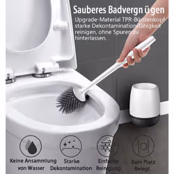 Toilet Brush with Holder Wall Mounted Silicone Toilet Brush Holder