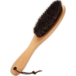 Clothes brush for lint removal, with soft horsehair and wooden handle for men's coats, suit shoes (solid wood)