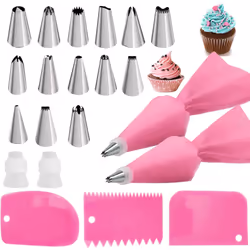 21 Pieces Icing Piping Bag and Tips Set, Icing Piping Tips Set