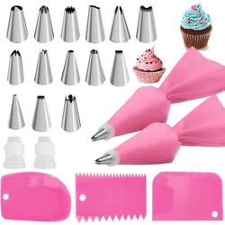 21 Pieces Icing Piping Bag and Tips Set, Icing Piping Tips Set