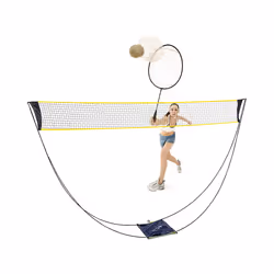 Portable badminton net set with stand carry bag, volleyball net for outdoor indoor beach sports