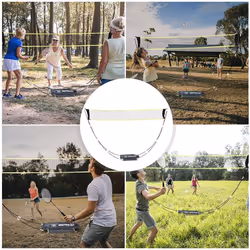Portable badminton net set with stand carry bag, volleyball net for outdoor indoor beach sports
