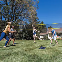 Portable badminton net set with stand carry bag, volleyball net for outdoor indoor beach sports