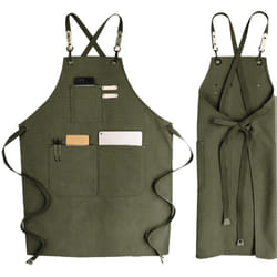 Chef Apron, Waterproof Cotton Canvas Cross Adjustable Apron, Denim Bib Apron