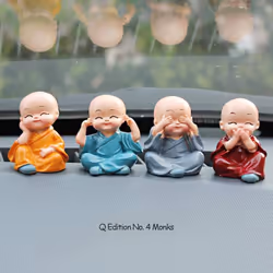 4 Pieces Of Cute Monk Statues Small Resin Statues Wisdom Kung Fu Buddha Statue Creative Craft Ornaments
