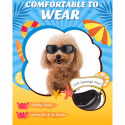 Puppy Sunglasses Uv Protection Goggles Waterproof Pet Sunglasses With Adjustable Strap