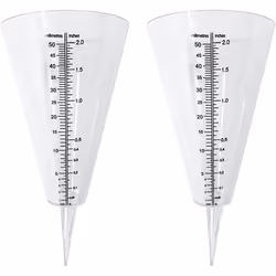 Rain Gauge, Outdoor Rain Gauge, 2 Transparent Cone Rain Gauge with Dual Scale for Rain Monitoring in Garden, Outdoor