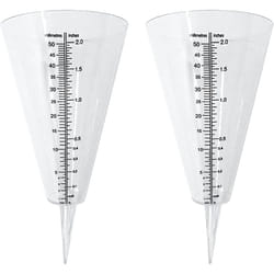 Rain Gauge, Outdoor Rain Gauge, 2 Transparent Cone Rain Gauge with Dual Scale for Rain Monitoring in Garden, Outdoor