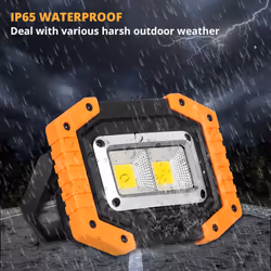 LED Construction Spotlight Battery 2 Sets, Rechargeable Spotlight With Battery 30W 2000LM, LED Work Light USB Portable