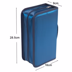 CD Case, 128 Capacity Mercerized Cloth CD DVD Holder Protection Zipper Portable Disc Storage Wallet Organizer-Dark blue