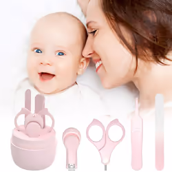 Baby Nail Kit, Baby Manicure Kit And Pedicure Kit With Cute Owl Shape Case.Light Pink
