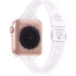 Lace Silicone Band Compatible with Apple Watch Band-(38/40/41MM white)