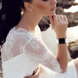 Lace Silicone Band Compatible with Apple Watch Band-(38/40/41MM white)