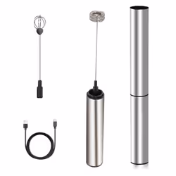 Rechargeable Milk Frother Battery Operated,2-Speed Portable Travel Frother,Electric Milk Foamer Coffee Frother