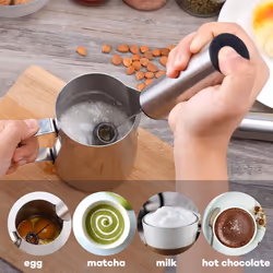 Rechargeable Milk Frother Battery Operated,2-Speed Portable Travel Frother,Electric Milk Foamer Coffee Frother