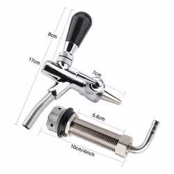 Adjustable Draft Beer Faucet Chrome Plating with 4 inch Shank Home Brewing Kegging Homebrew Kegerator Draft Beer Tap