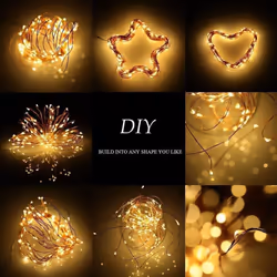 Led String Lights, Copper Wire Starry String Lights Battery Operated, Battery Operated Lights (5M/16Ft Warm White)