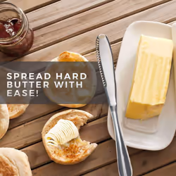 2PCS stainless steel butter knife, professional curl butter knife with serrated edge