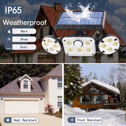 Outdoor Solar Lights, 78 Led Waterproof Outdoor Solar Lights With Motion Sensor 3 Safety Heads