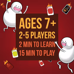 Exploding Kittens EKG-ORG1-1 Kaiwo-D06 A Russian Roulette, Easy Family-Friendly Party Card Games for Adults, Teens & Kids-2-5 Players, Multicoloured