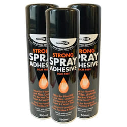 500ml Bond it spray Contact adhesive Super Strong carpet tiles underlay spray glue - 3 Tins