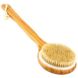 Body Brush Back Scrubber - Long Handle Bath Shower Brush - Natural Bristles Dry Skin Exfoliating Cellulite Brush Bamboo Wood - Back Brush - Shower