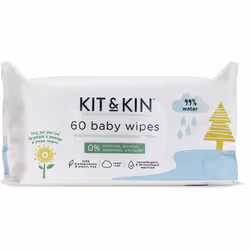 Kit & Kin Biodegradable Baby Wipes Hypoallergenic & Sustainable, 99% Water and Plastic-Free, Multipack (10 packs of 60, 600 w ...