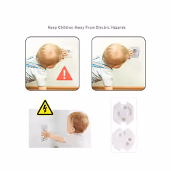 Baby Safety Socket Covers 10pcs Electrical Plastic Outlet Protectors - only 2 holes cover