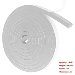 Windproof Self-Adhesive Weather Stripping Draught Excluder Door Window Sealing Strip Soundproof - White 3cm-1 Roll