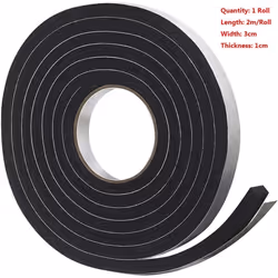Windproof Self-Adhesive Weather Stripping Draught Excluder Door Window Sealing Strip Soundproof - Black 3cm-1 Roll