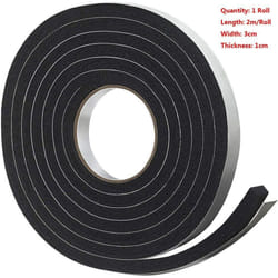 Windproof Self-Adhesive Weather Stripping Draught Excluder Door Window Sealing Strip Soundproof - Black 3cm-1 Roll