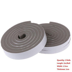 Windproof Self-Adhesive Weather Stripping Draught Excluder Door Window Sealing Strip Soundproof - Grey 1.5cm-2 Rolls