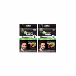 2 X Garnier Men Hair Dye Shampoo In To Hair Colour 3.0 Brown Black x 2 Boxes Expiry Date Dec 23