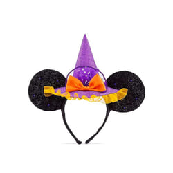 Plush Minnie Mouse Witch Ear Headband for Adults, Orange, S